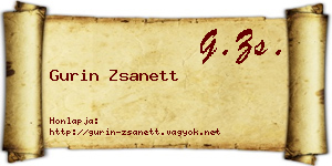 Gurin Zsanett névjegykártya